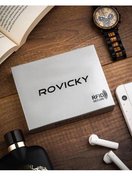 Elegantna črna usnjena denarnica Rovicky