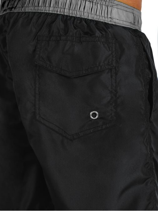 Modne črne moške kopalke s sivim pasom