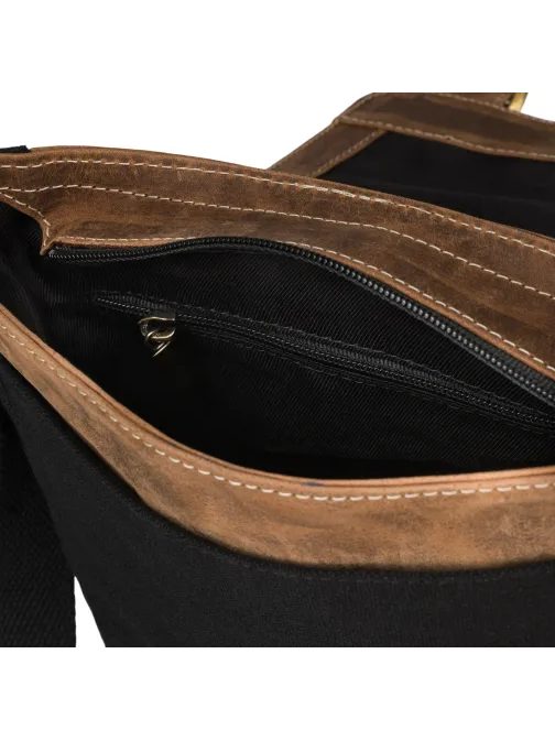 Elegantna rjavo-črna moška torba za prek ramena