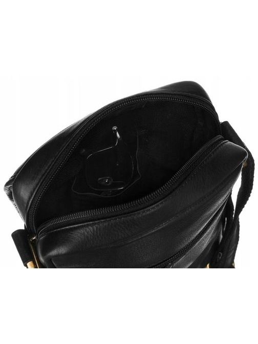 Črna priročna usnjena torba Peterson