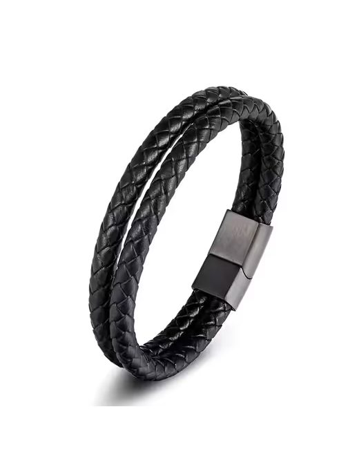 Dvojna črna moška zapestnica SH-2023