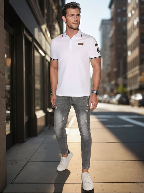 Modna bela moška polo majica