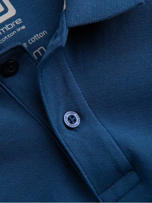 Preprosta temno modra polo majica S1374