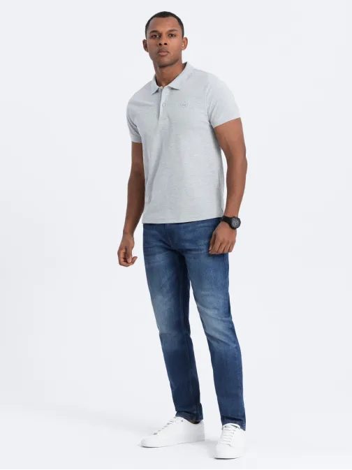 Preprosta siva polo majica S1374