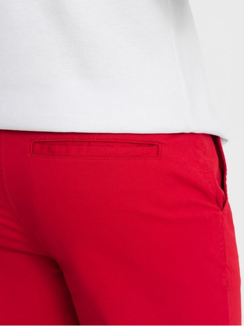 Rdeča chinos kratke hlače z robom V1 W421