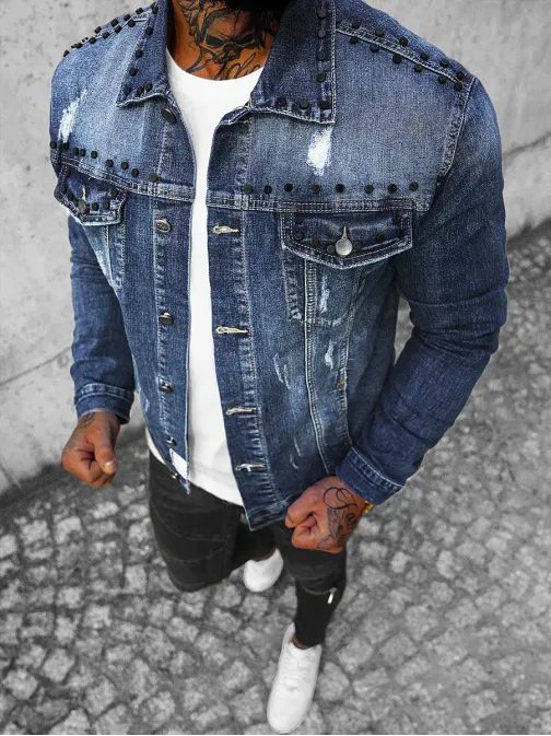 Moderna nebeško modra jeans jakna NB/MJ504BZ