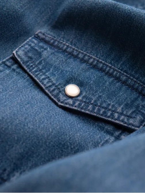 Jeans modra moška srajca V2 SHDS-0115