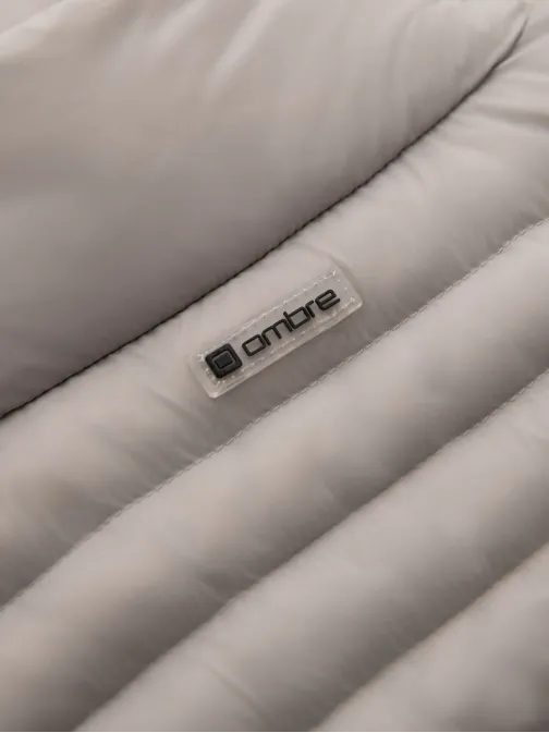 Edinstvena siva prešita jakna z visokim ovratnikom V2 JALP-0231