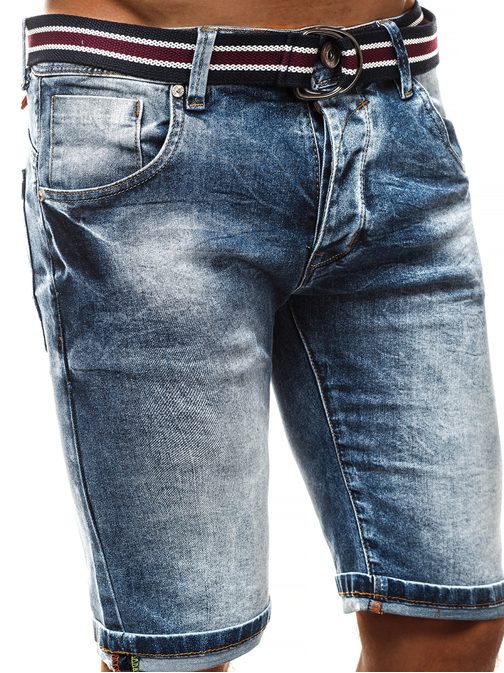 Preproste jeans kratke hlače modre OZONEE T/918095