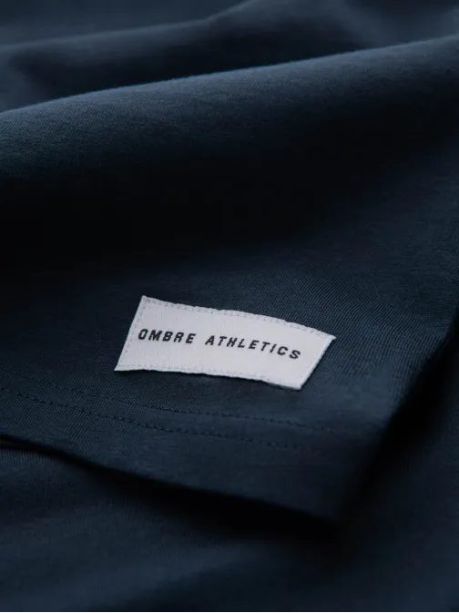 Zanimiva modra majica s potiskom v3 om-tspt-0137