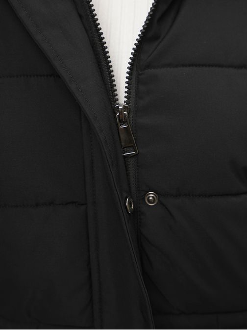 Čudovita črna ženska bunda s krznom JS/M9060/392