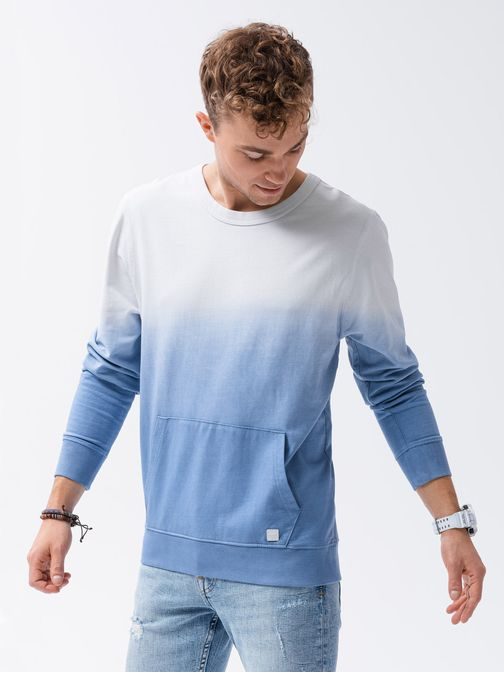 Melirani pulover v svetlomodri barvi B1150