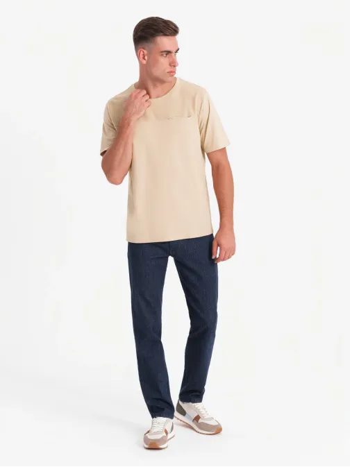 Edinstvena bež majica z žepom V1 TSCT-0171