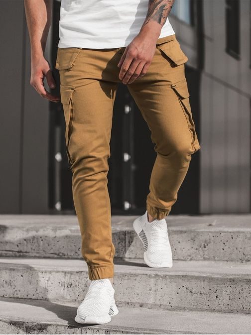 Moderne camel jogger hlače G/2788