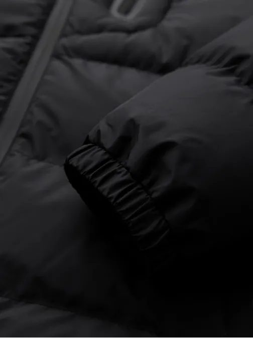 Topla moška jakna s športnim dizajnom v črni barvi