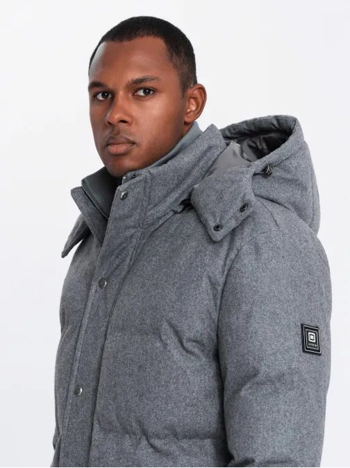 Brezčasna prešita siva moška jakna V1 JALJ-0217