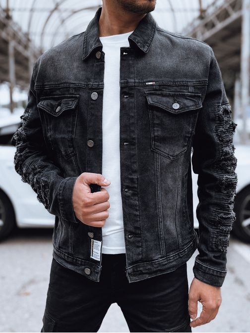 Senzacionalna moška črna jakna iz džinsa