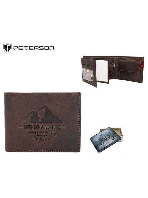 Trendovska moška rjava denarnica Mountains