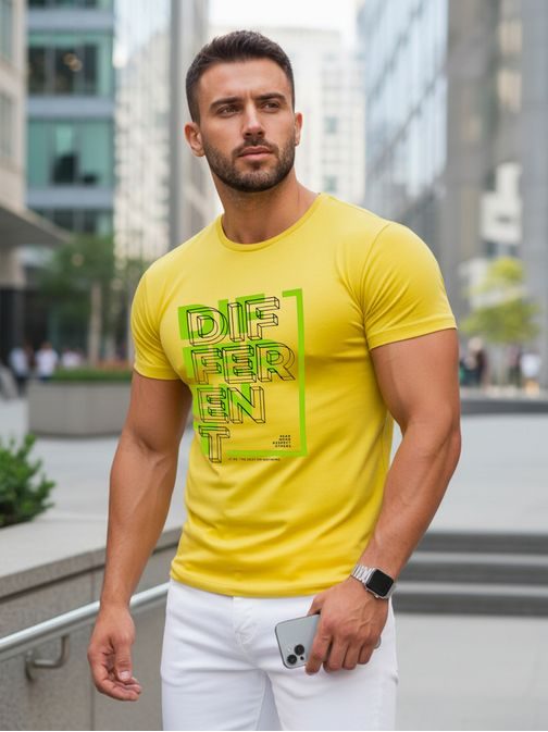Rumena moška majica z napisom DIFFERENT