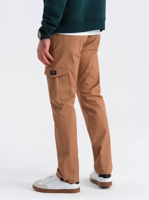Rjave moderne moške tovorne hlače V2 PACG-0189