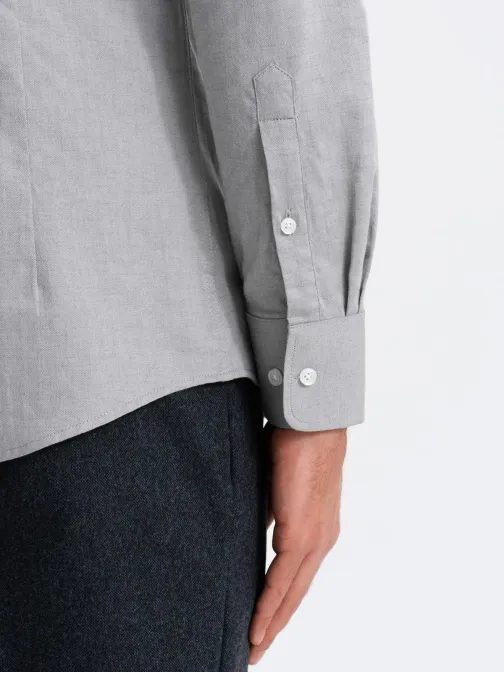Elegantna siva slim-fit srajca V2 SHCS-0174