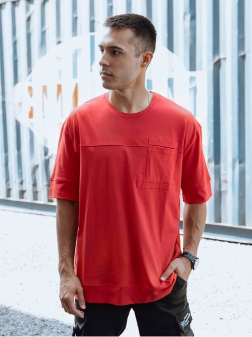 Originalna rdeča majica z okrasnim žepom