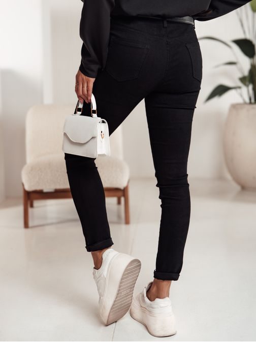 Modne ženske kavbojke v črni barvi Blackin