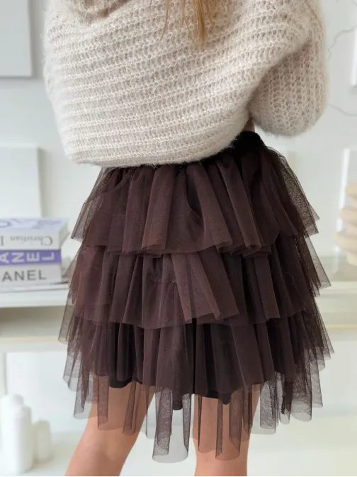 Modno rjavo mini krilo GLR017