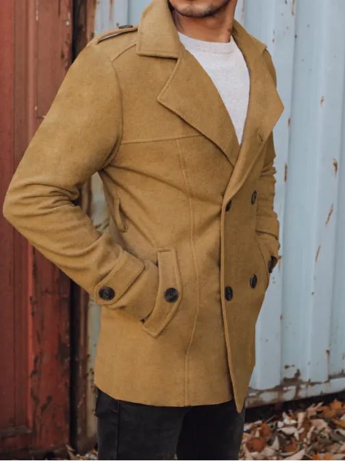 Eleganten moški plašč kamelje barve