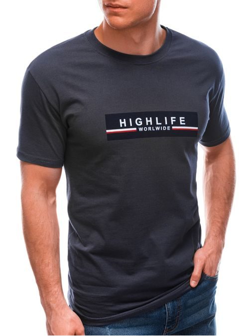 Bombažna temno siva majica s potiskom High Life S1615