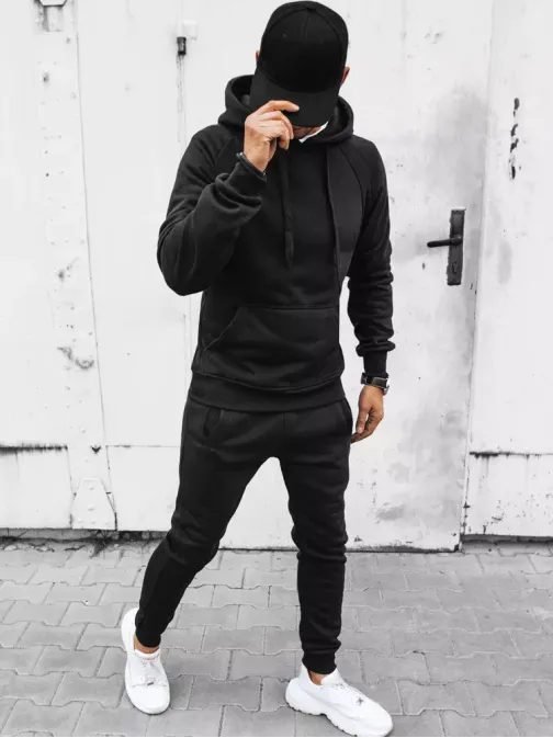 Atraktiven pulover s kapuco v črni barvi