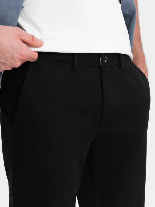 Moške črne chinos hlače slim fit V4 PACP-0186