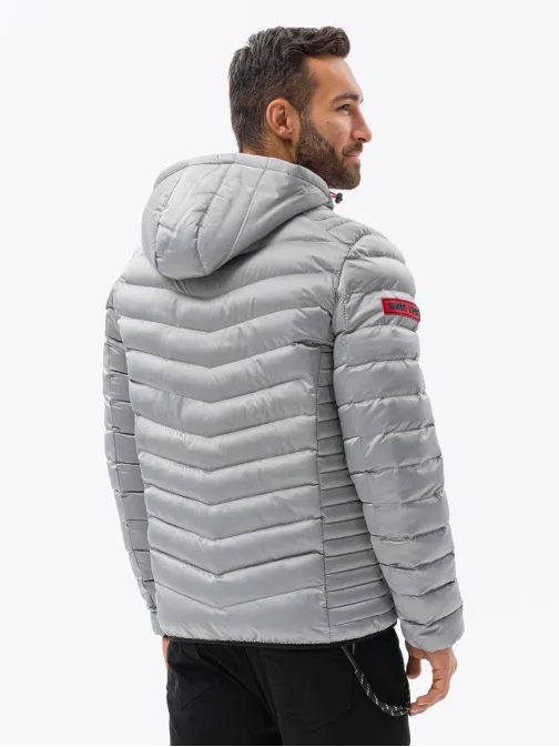 Moška prešita siva bunda C368