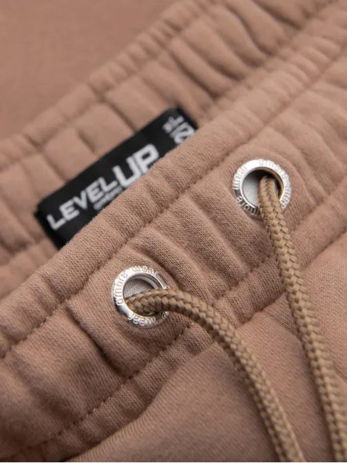 Komplet unisex kratkih hlač z logotipom krem/rjava V2 Z129