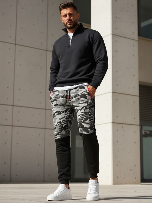 Siva trendovska maskirna trenirka