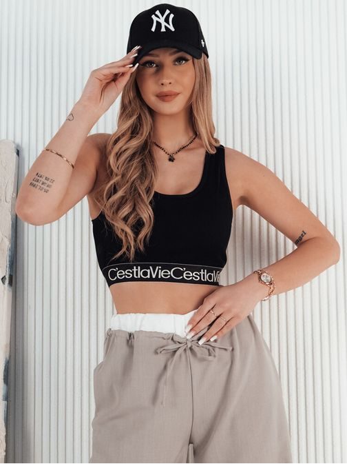 Ženski športni črni top Sunsel