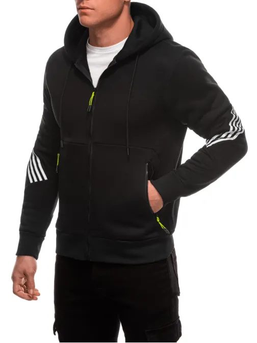 Modni športni črn pulover B1697