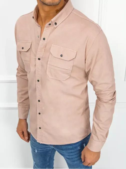 Trendovska rožnata srajca z žepi