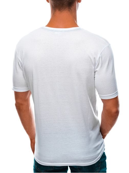 Majica s potiskom v beli barvi Level S1583