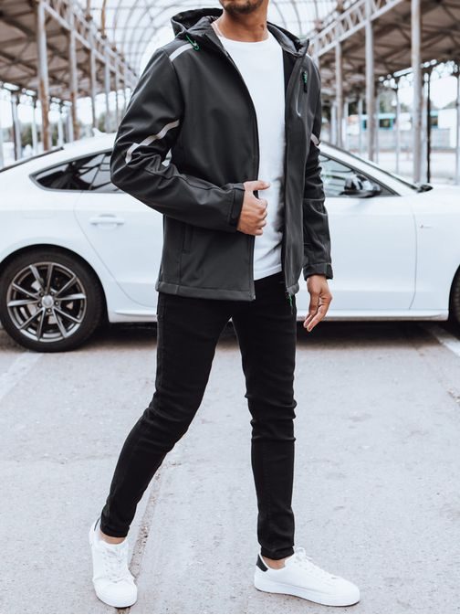 Zanimiva softshell jakna v grafitni barvi