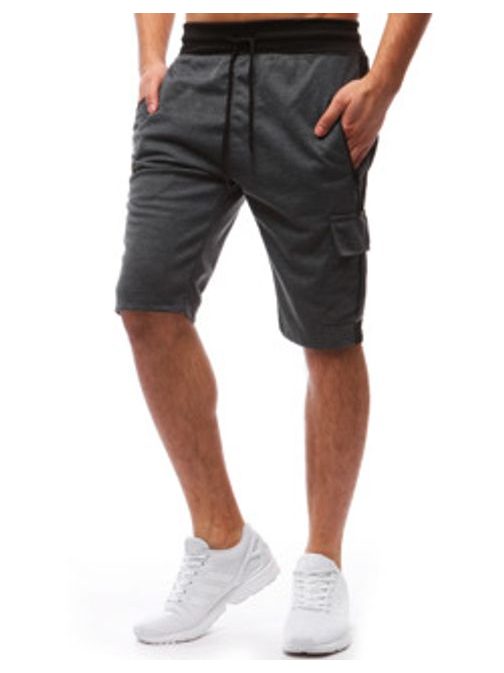 Kratke hlače v antracit barvi s stranskim žepom
