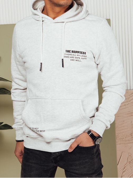 Atraktiven siv pulover z napisom