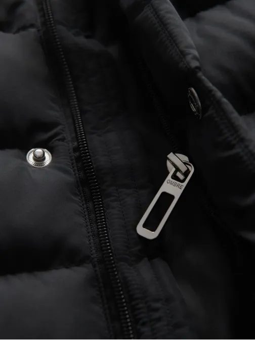 Črna prehodna jakna s pokončnim ovratnikom V1 JALP-0260