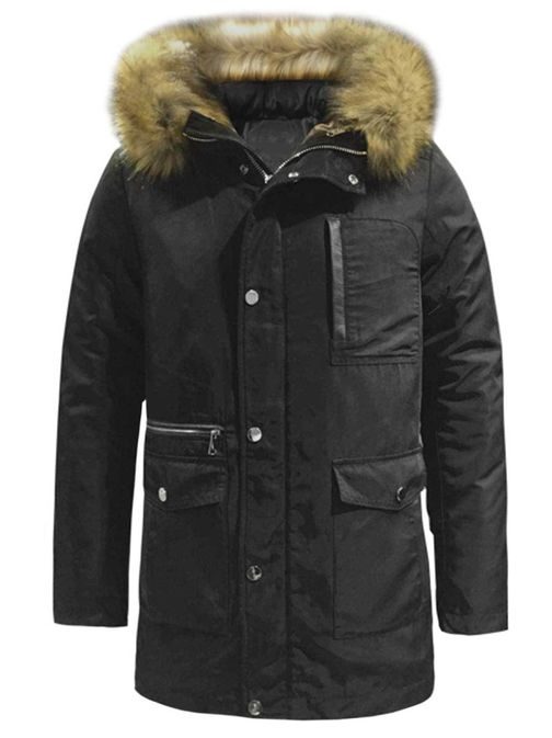 Moška črna dvostranska zimska jakna OZONEE O/88653