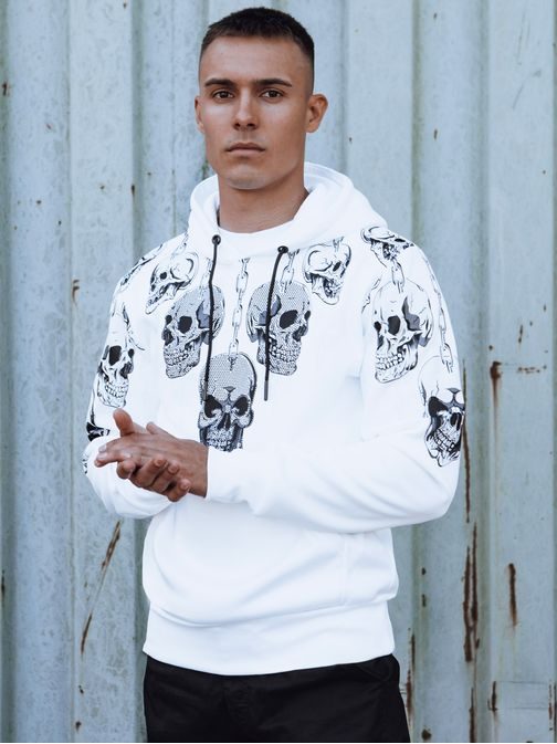 Originalen bel pulover s potiskom