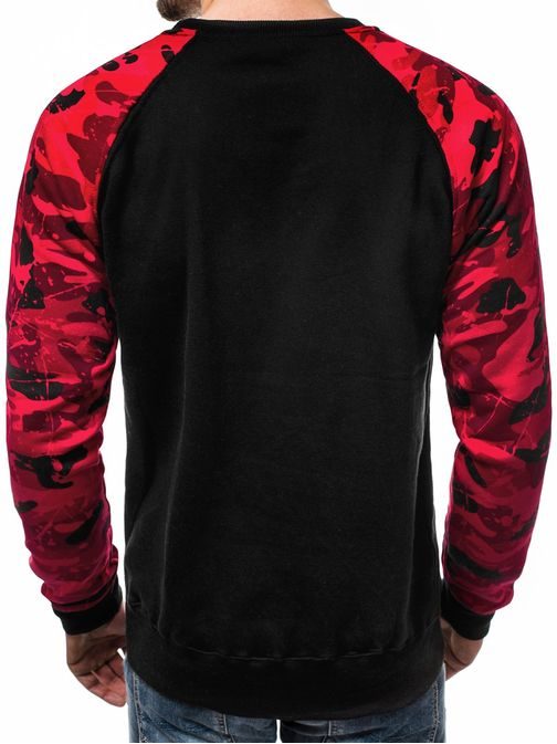 Edinstveni črno-rdeč pulover brez kapuce OZONEE JS/DD377