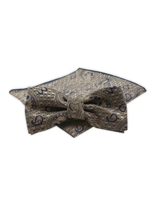 Modna bež moška metuljčka z vzorcem