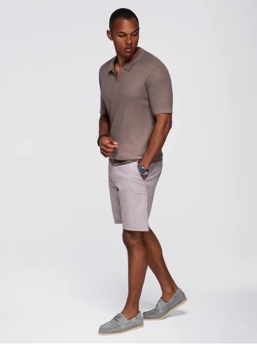 Moška siva pletena polo majica V4 POSS-0160