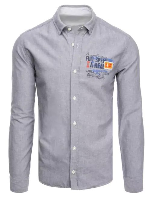 Siva bombažna majica s potiskom