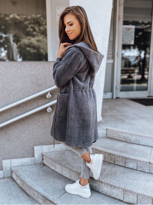 Originalen ženski plašč Melby v sivi barvi